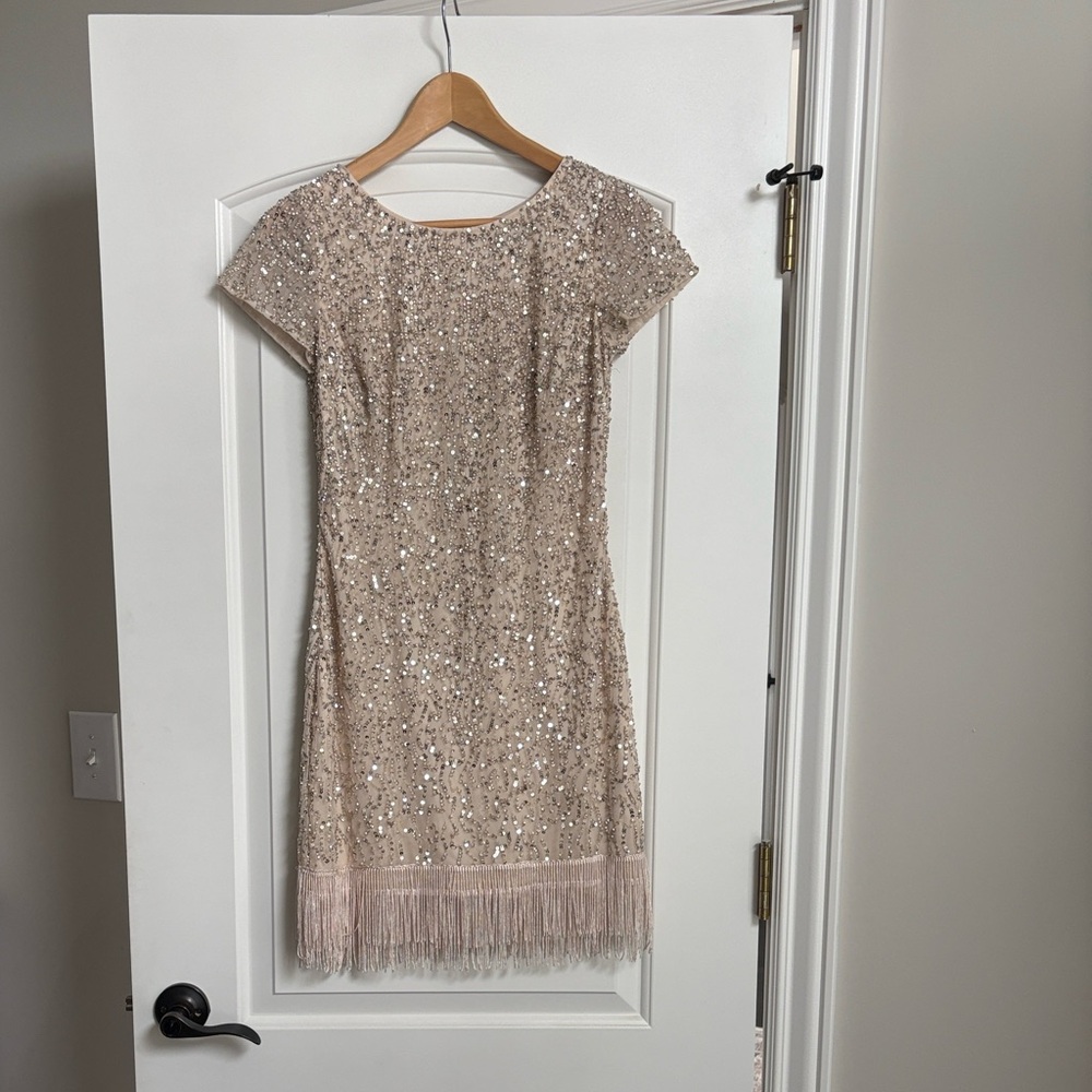 Aidan Mattox Gold Sequin Dress